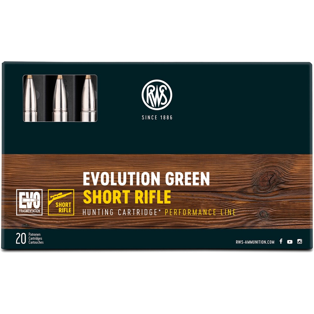 Cartouches .30-06 Spr. Short Rifle Evo Green 9,0g/139grs.