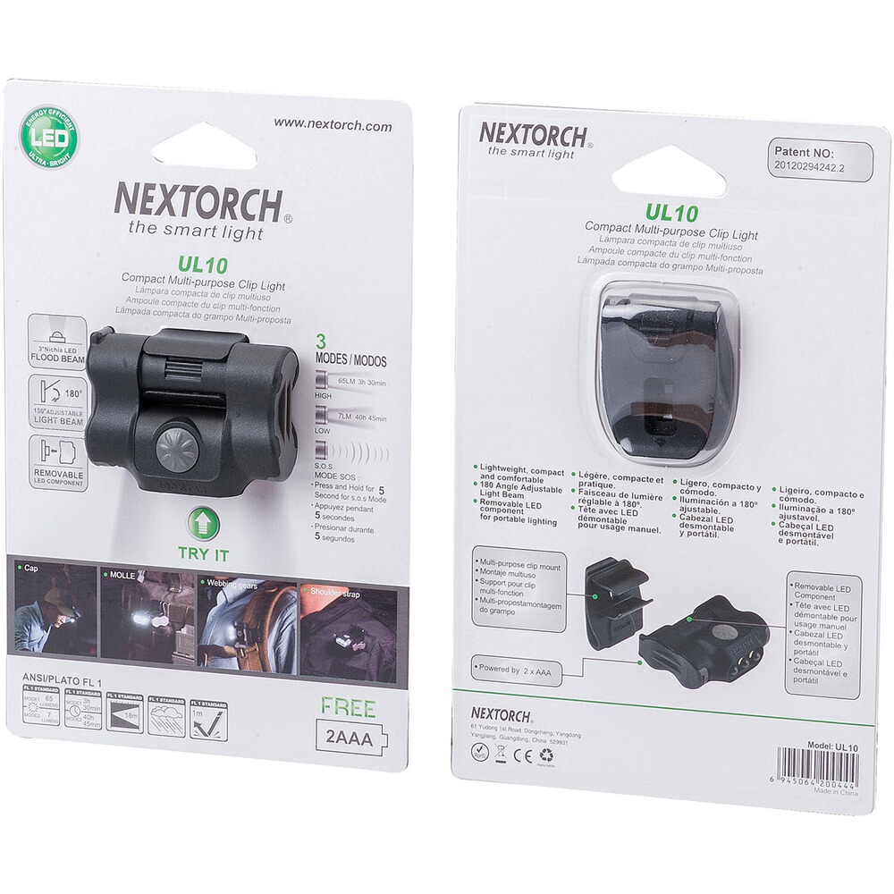 Lampe av. clip Nextorch UL10, NEXTORCH