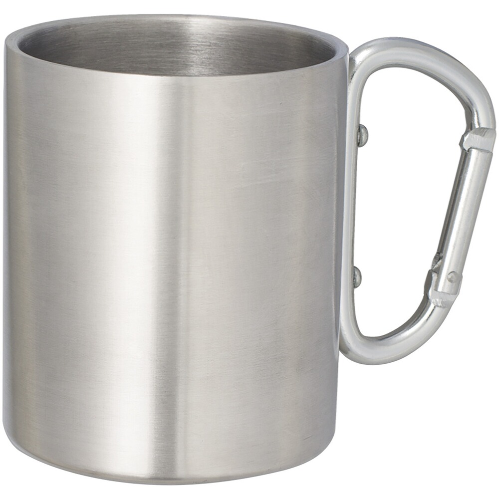 Tasse inox double paroie avec mousqueton
