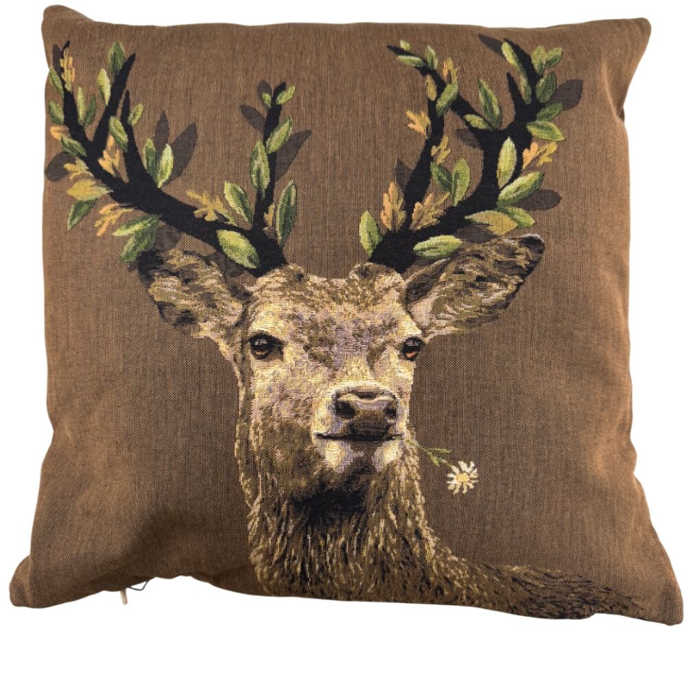 Coussin motif tête de cerf