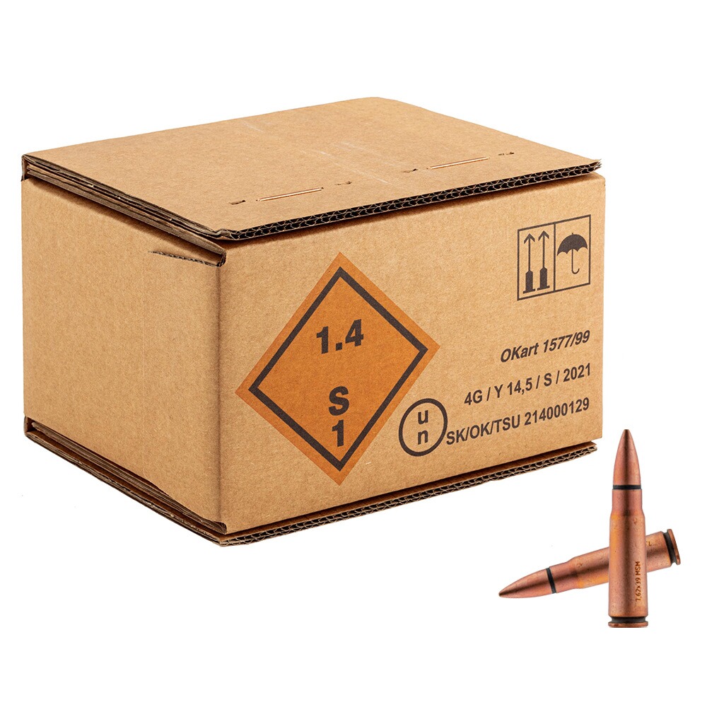 7,62x39 FMJ SSO CIP 124grs8/8.04g