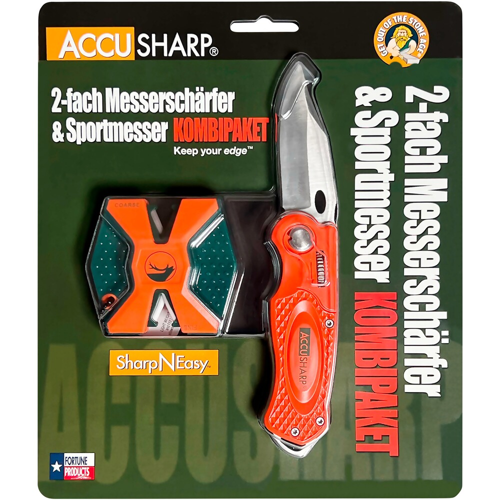 Aiguiseur SharpNEasy 2 Step + couteau de sport – Édition Frankonia, Accusharp