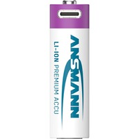 Piles rechargeables Li-Ion 1,5V AA type 2000 USB-C par 4, Ansmann