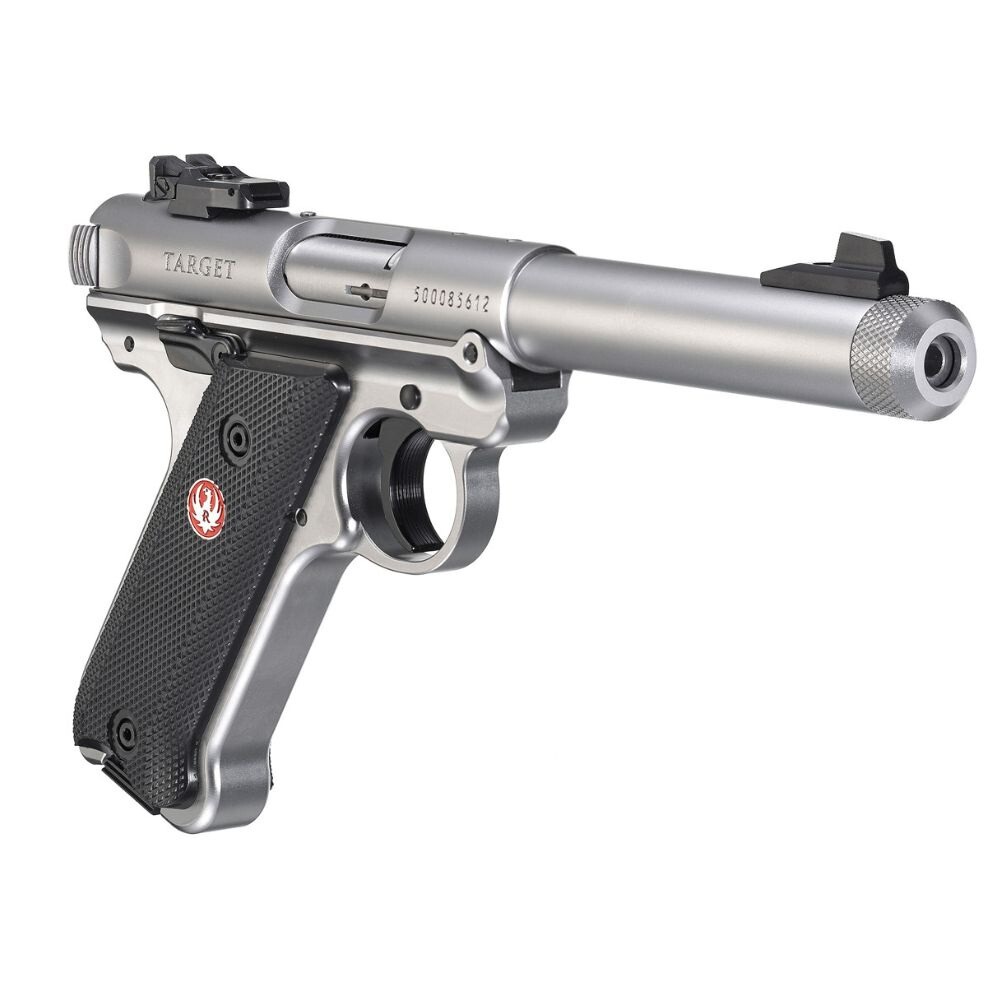 Pistolet Mark IV Target Inox 5,5" canon fileté, Ruger