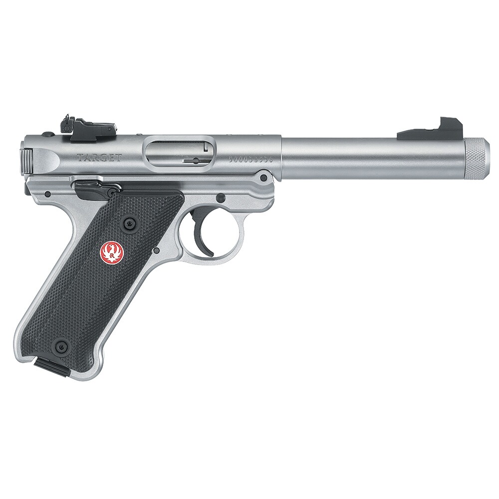 Pistolet Mark IV Target Inox 5,5" canon fileté, Ruger