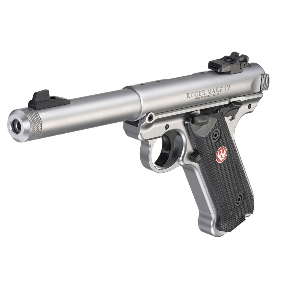 Pistolet Mark IV Target Inox 5,5" canon fileté, Ruger