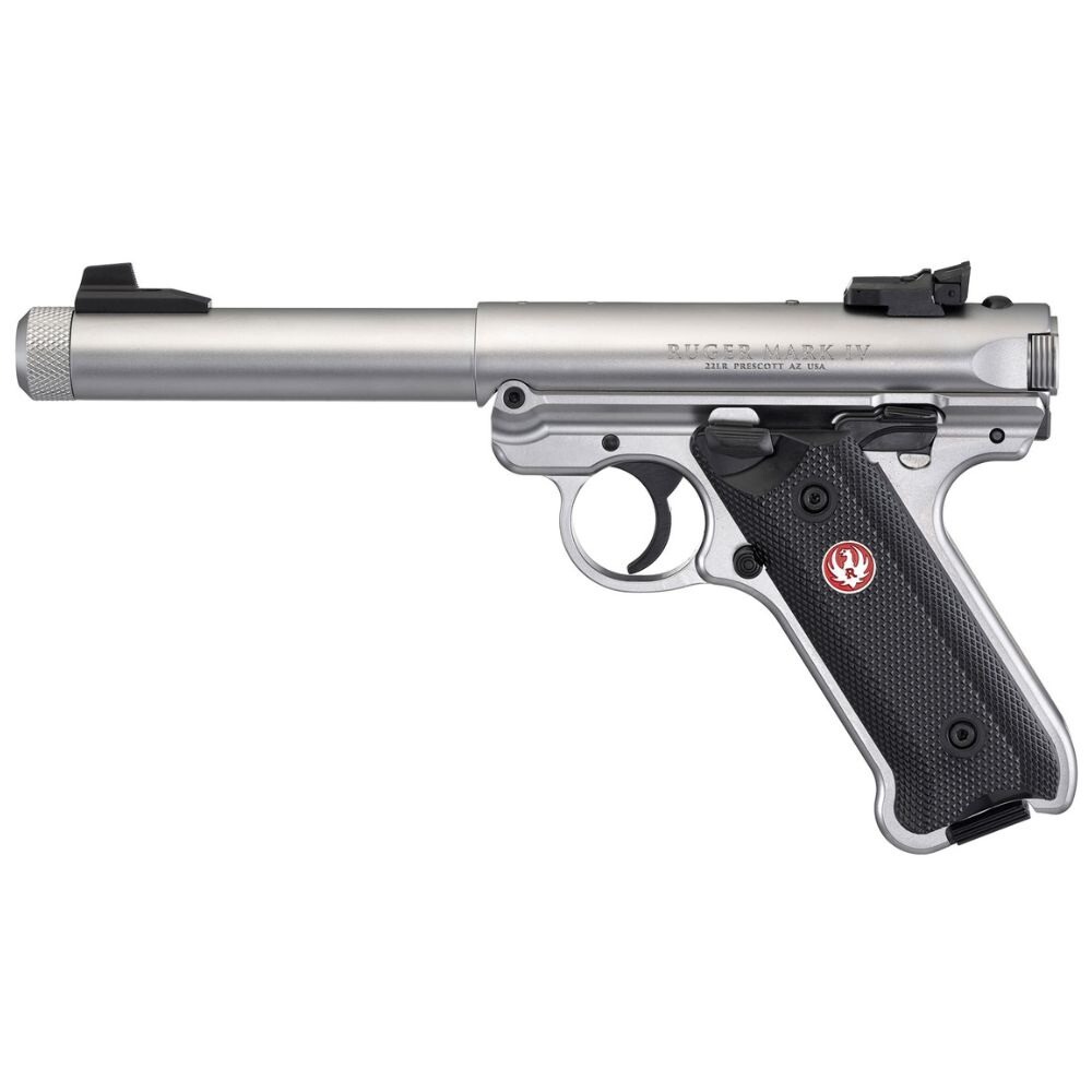 Pistolet Mark IV Target Inox 5,5" canon fileté, Ruger
