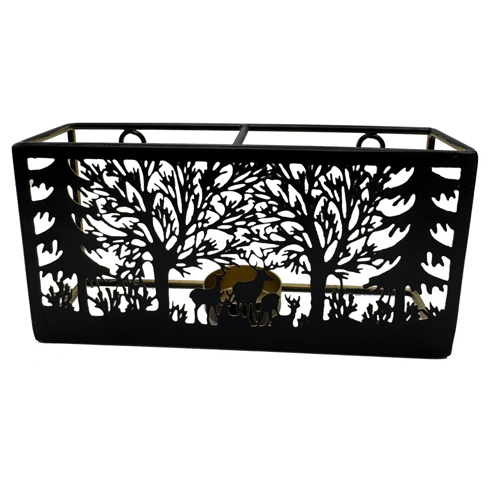 Lot de 3 photophores motif forêt et cerf