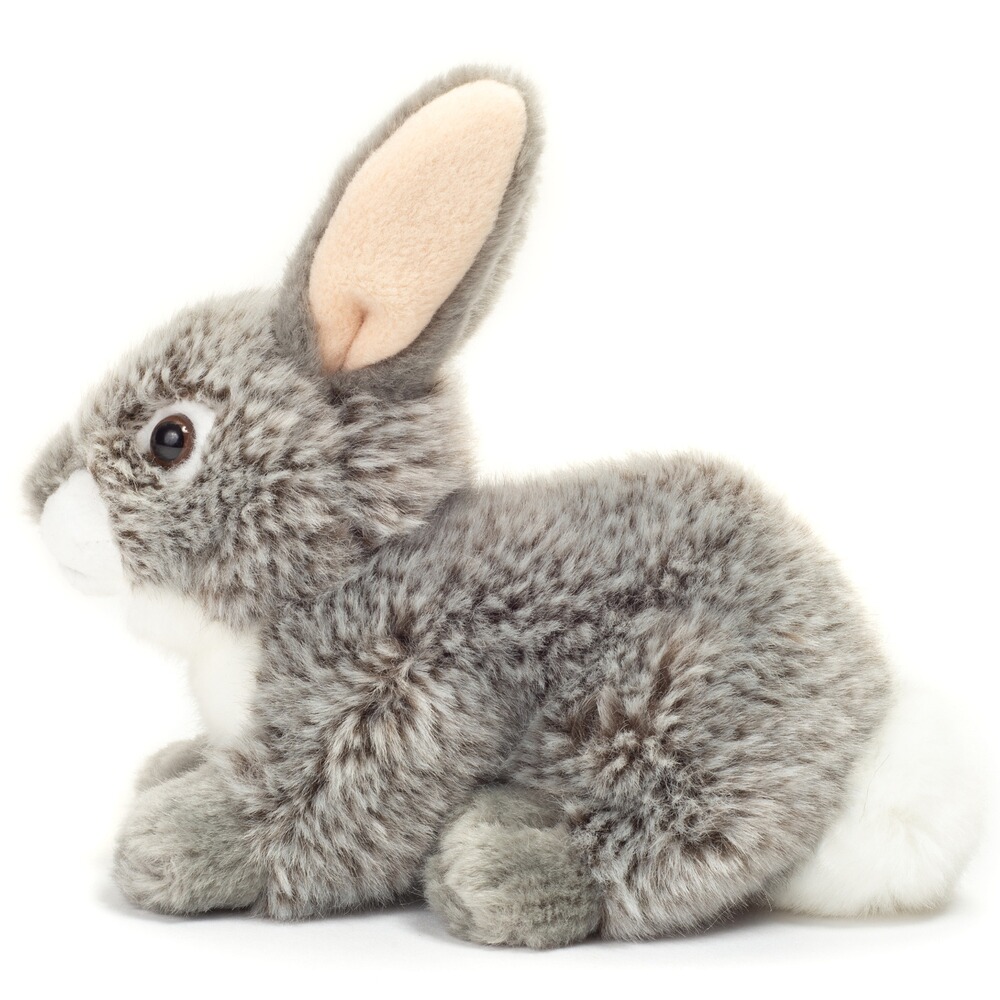 Peluche lapin couché, 18 cm, Teddy