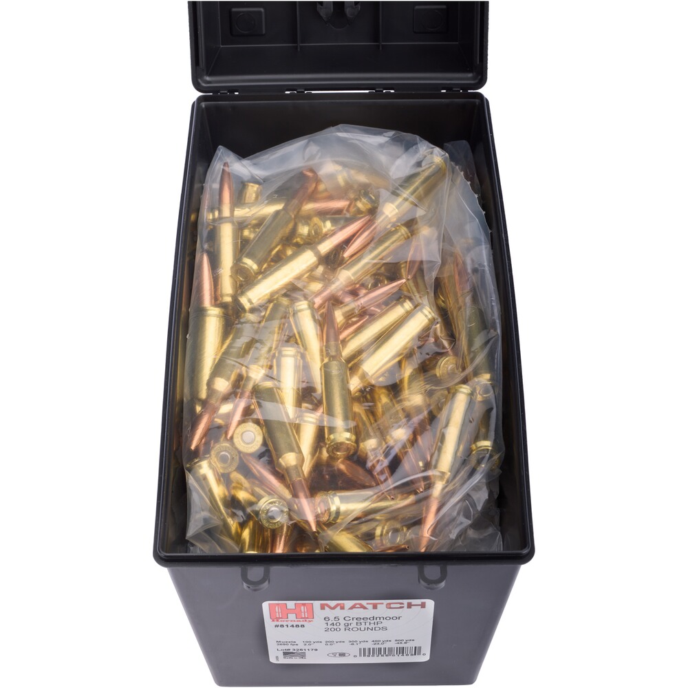 6,5 Creedmoor Match BTHP 9,1 g/140 grs. 200 pièces, Hornady