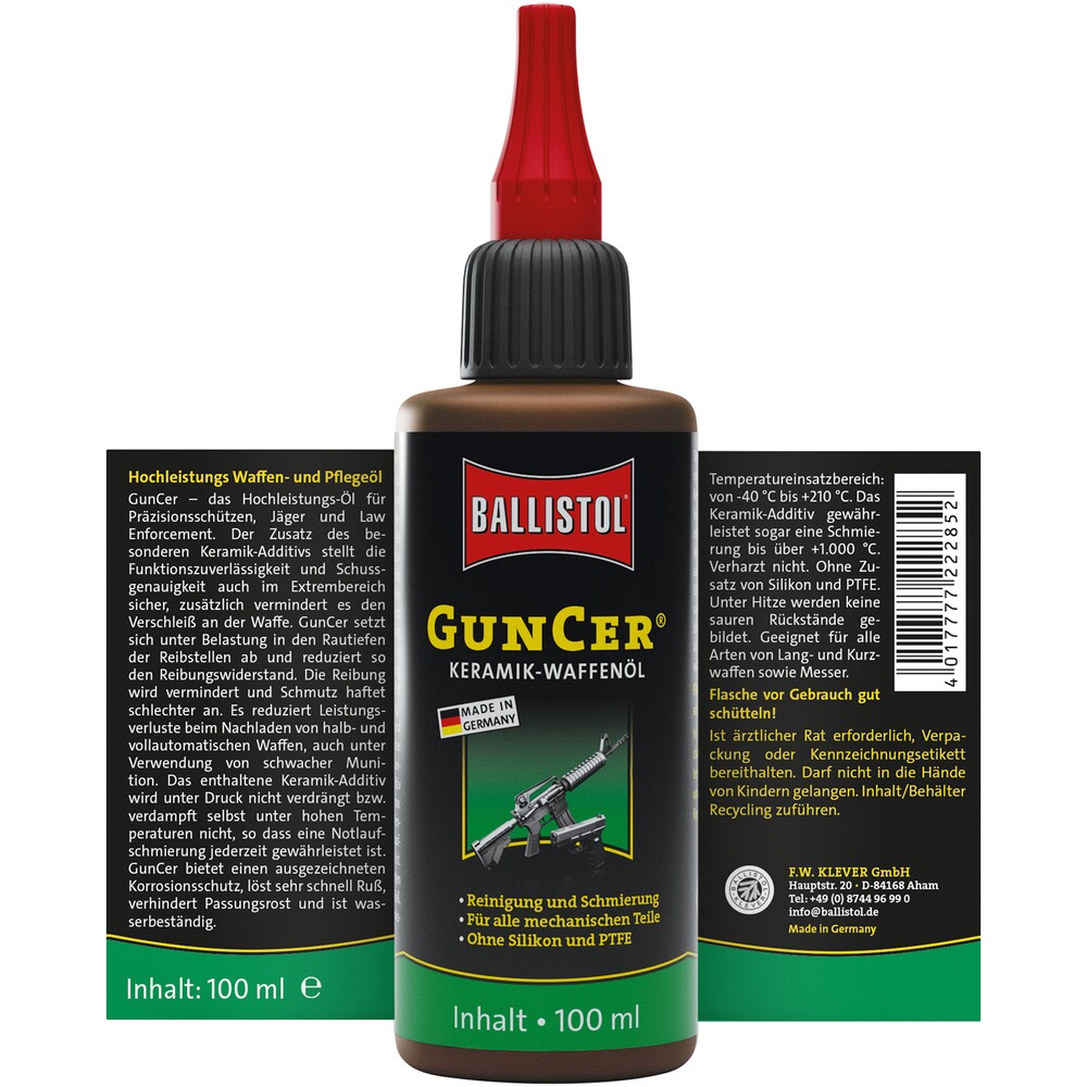 Huile pour arme en bombe GunCer, BALLISTOL
