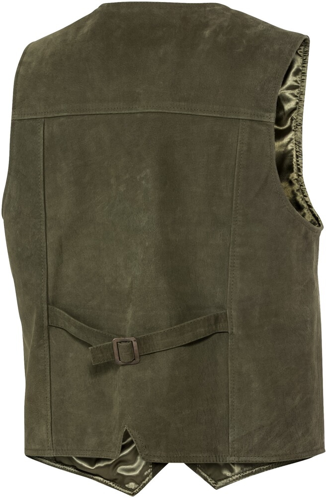 Gilet cuir court olive , Parforce Tradition