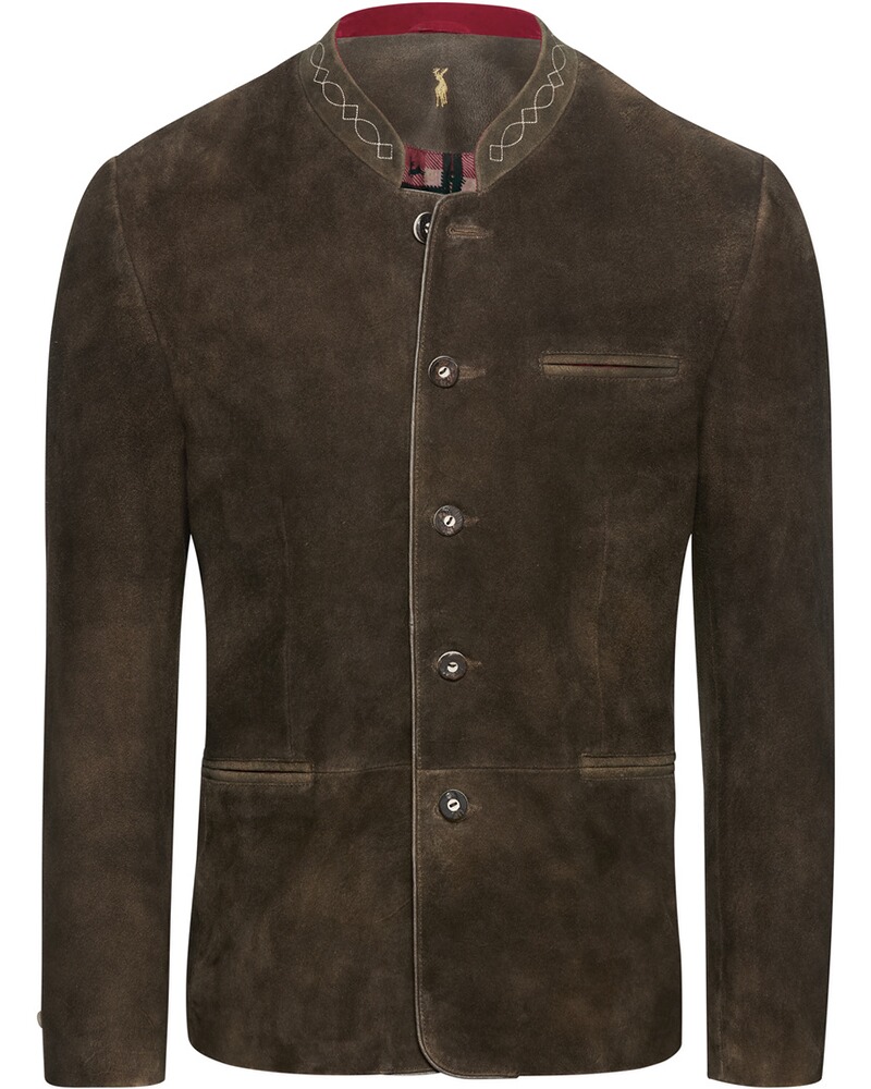 Veste janker en cuir brun antik