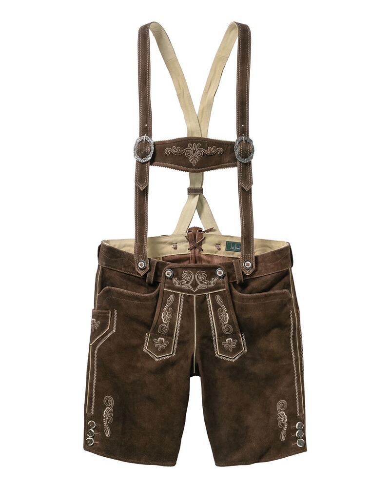 Short LS en cuir brun