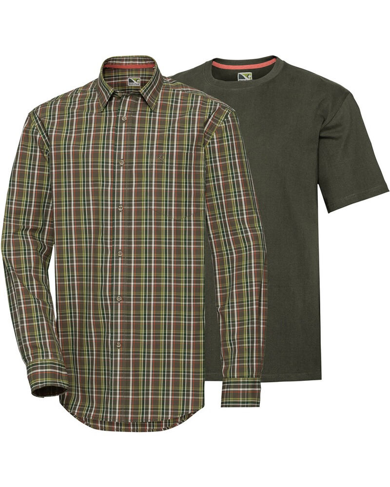 Set Chemise de chasse av. T-Shirt olive