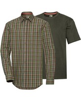 Set Chemise de chasse av. T-Shirt olive, Wald & Forst