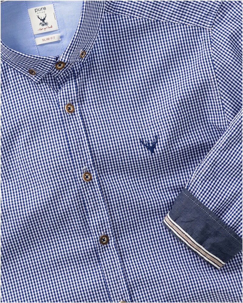 Chemise à carreaux Slim Fit, pure