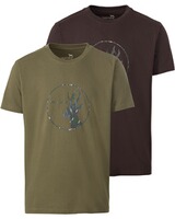 Pack de 2 t-shirts imprimés chevreuil, Parforce Essential