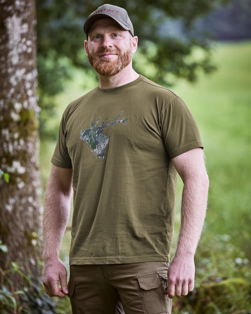 Pack de 2 t-shirts imprimés chevreuil, Parforce Essential