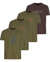 Pack de 4 t-shirts imprimés chasse, Parforce Essential