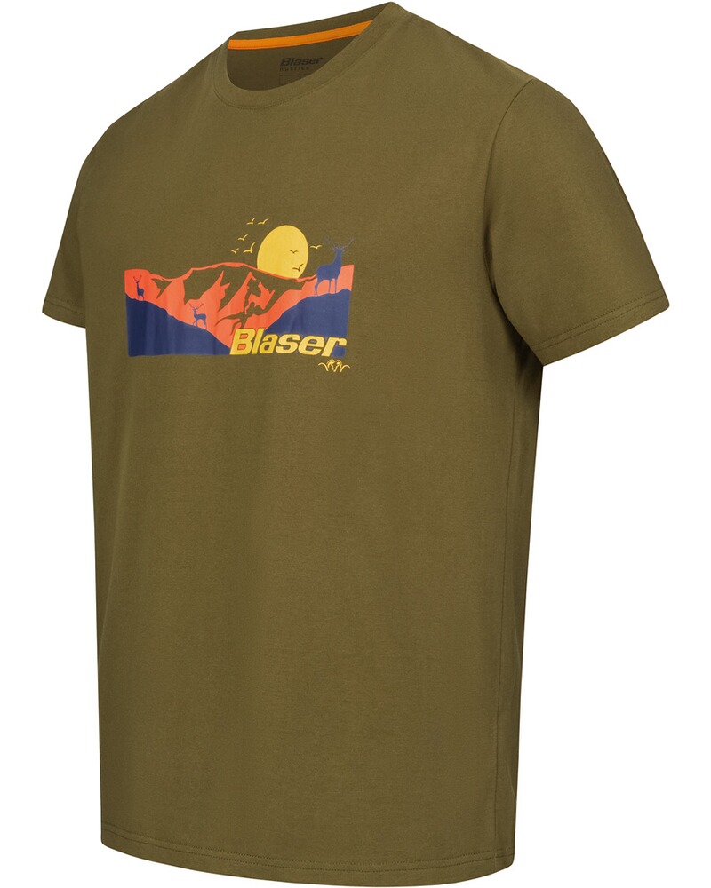 T-Shirt Mountain Print, Blaser Outfits