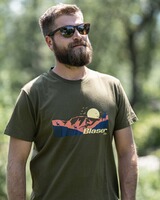 T-Shirt Mountain Print, Blaser Outfits