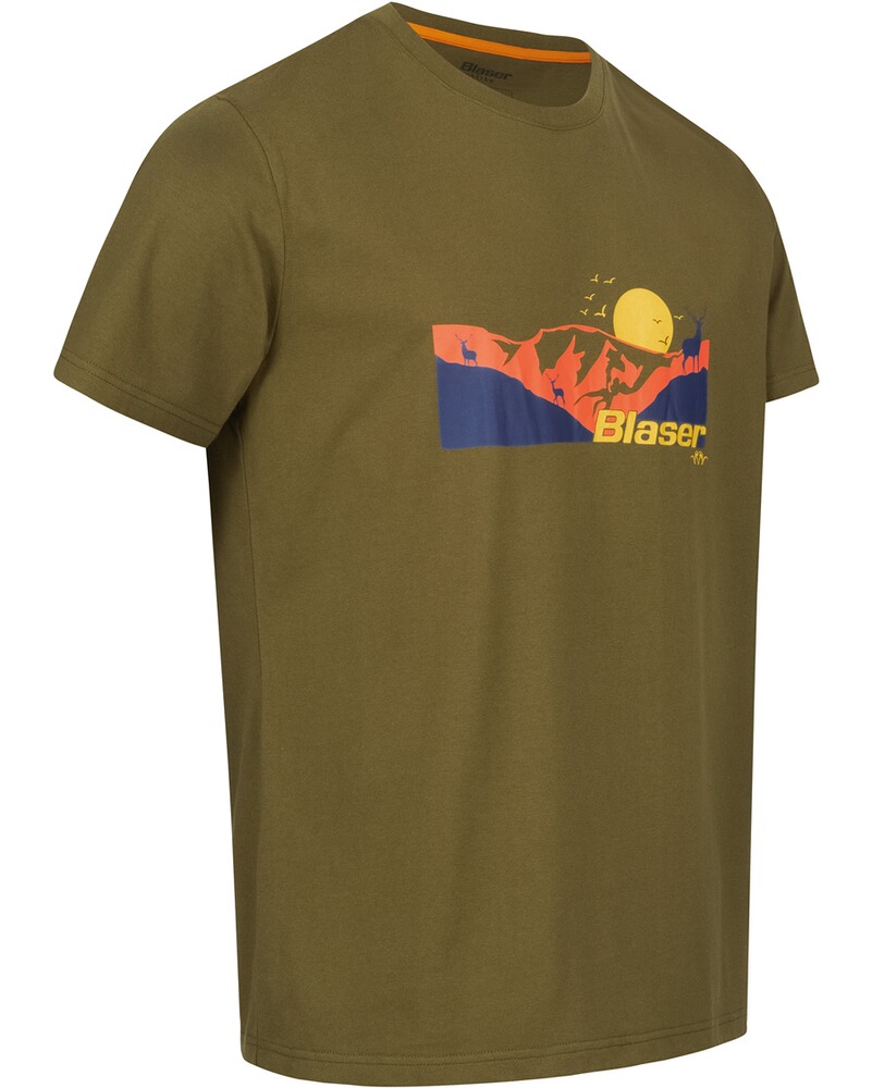 T-Shirt Mountain Print, Blaser Outfits