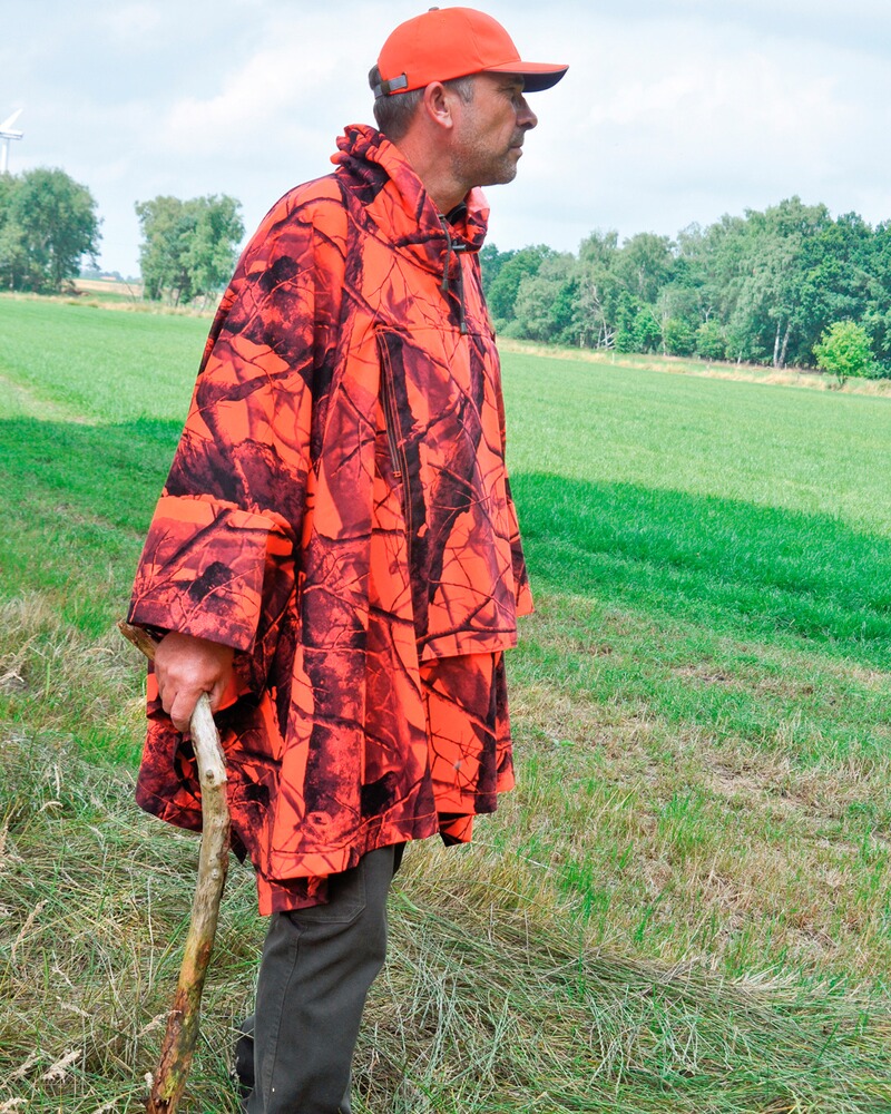 Poncho chasse orange camo, Hubertus