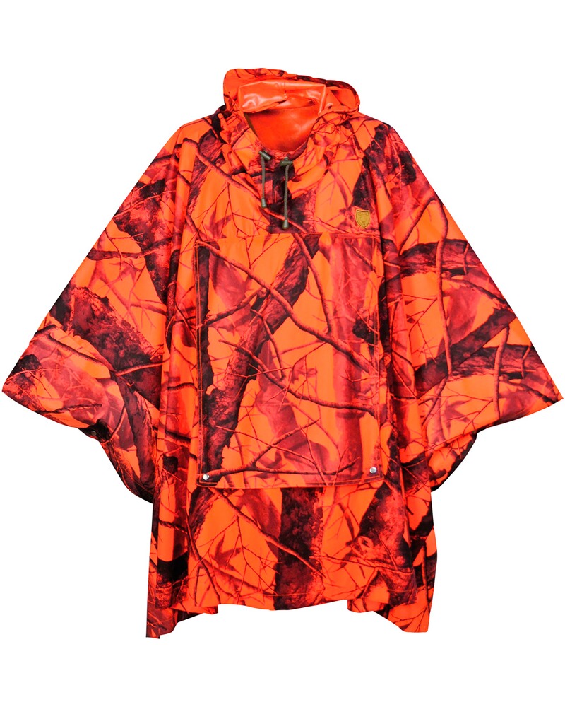 Poncho chasse orange camo