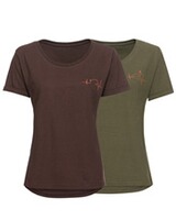 Pack de 2 t-shirts femme imprimés chasse, Parforce Essential