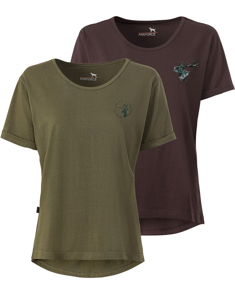 Pack de 2 t-shirts femme imprimés cerf