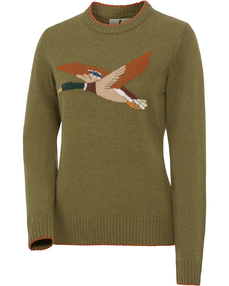 Pull en laine femme motif canard
