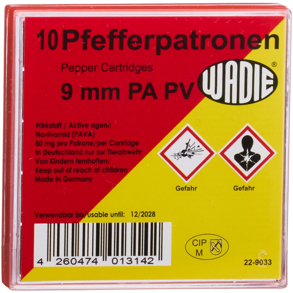 Cartouche à blanc 9mm P.A. au poivre
