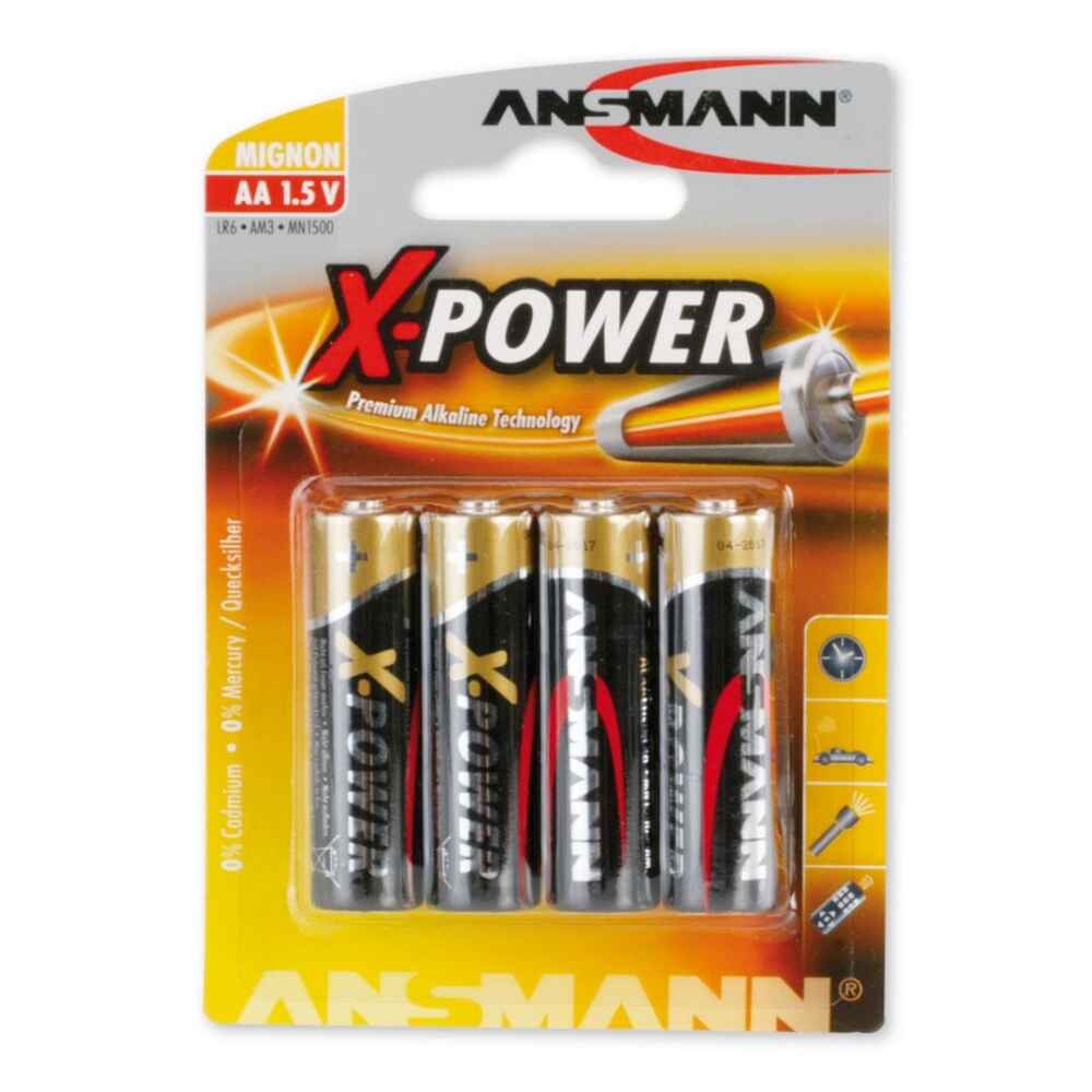 Piles Alkaline X-Power Mignon AA /LR6, pack de 4