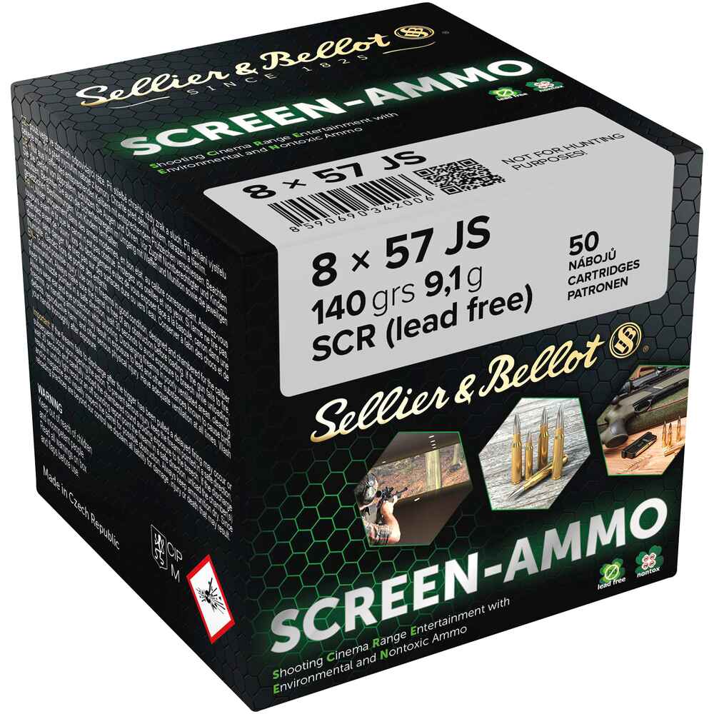 Cartouches ciné tir Screen-Ammo 8x57 IS FMJ zinc 140 grs.