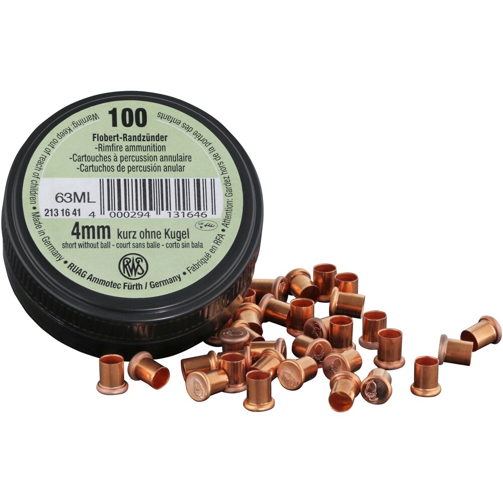 RWS .4mm Flobert court, sans balle (Calibre .4mm Flobert) - Cartouches à percussion annulaire ...
