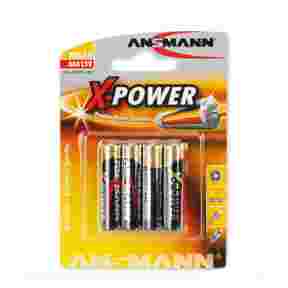 Piles Alkaline X-Power Micro AAA, pack de 4, Ansmann