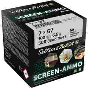 Cartouches ciné tir Screen-Ammo 7x57 FMJ zinc 100 grs., Sellier & Bellot
