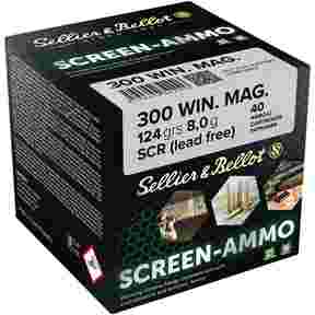 Cartouches ciné tir Screen-Ammo .300 Win. Mag. SCR zinc 124 grs., Sellier & Bellot