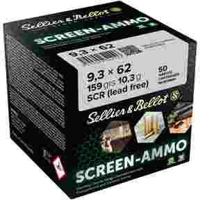 Cartouches ciné tir Screen-Ammo 9,3x62 SCR zinc 159 grs., Sellier & Bellot