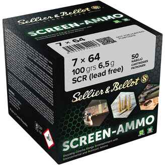 Cartouches ciné tir Screen-Ammo 7x64 FMJ zinc 100 grs., Sellier & Bellot