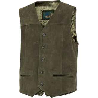 Gilet cuir court olive, Parforce Traditional Hunting